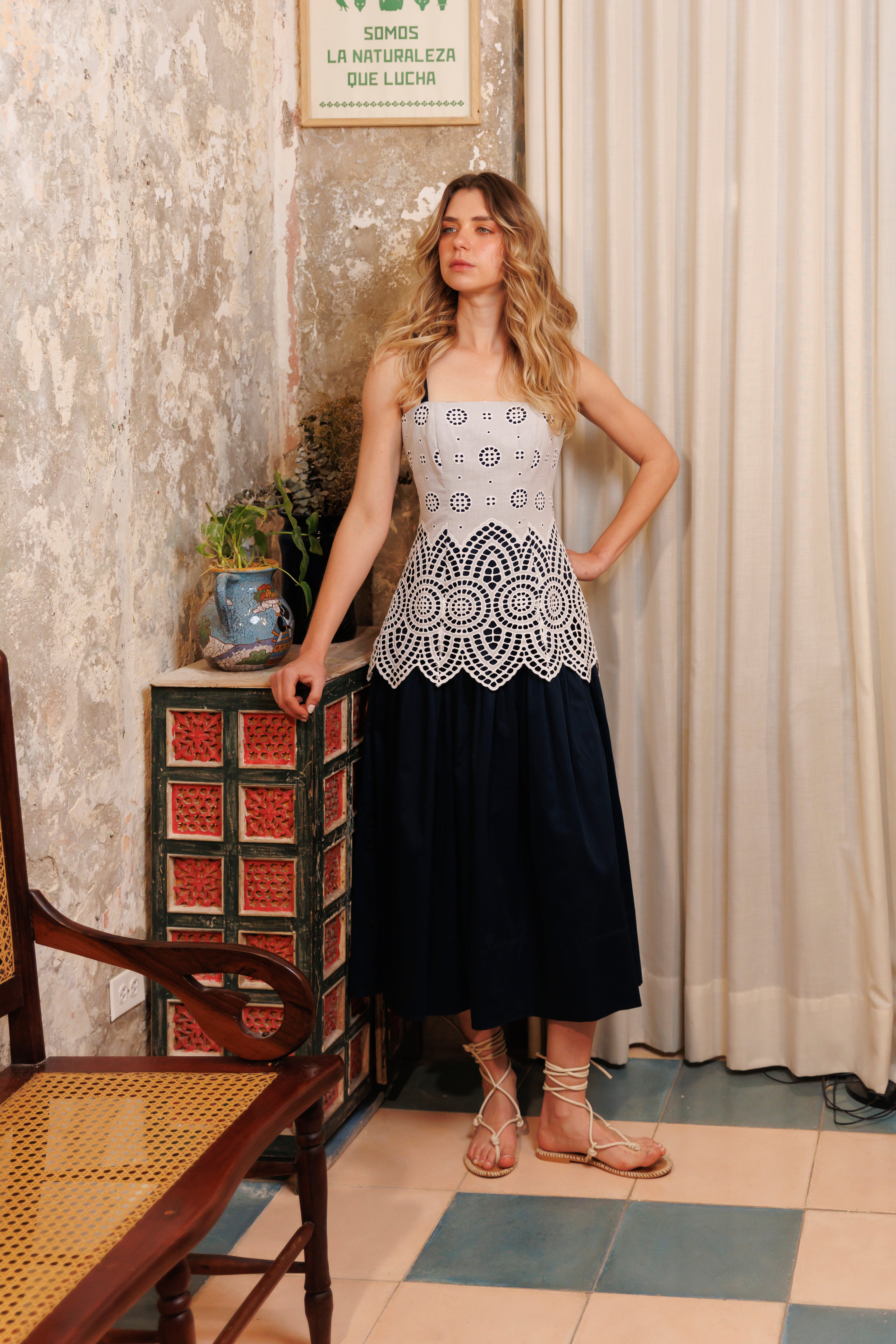 Vestido Algodón y Ojalillo