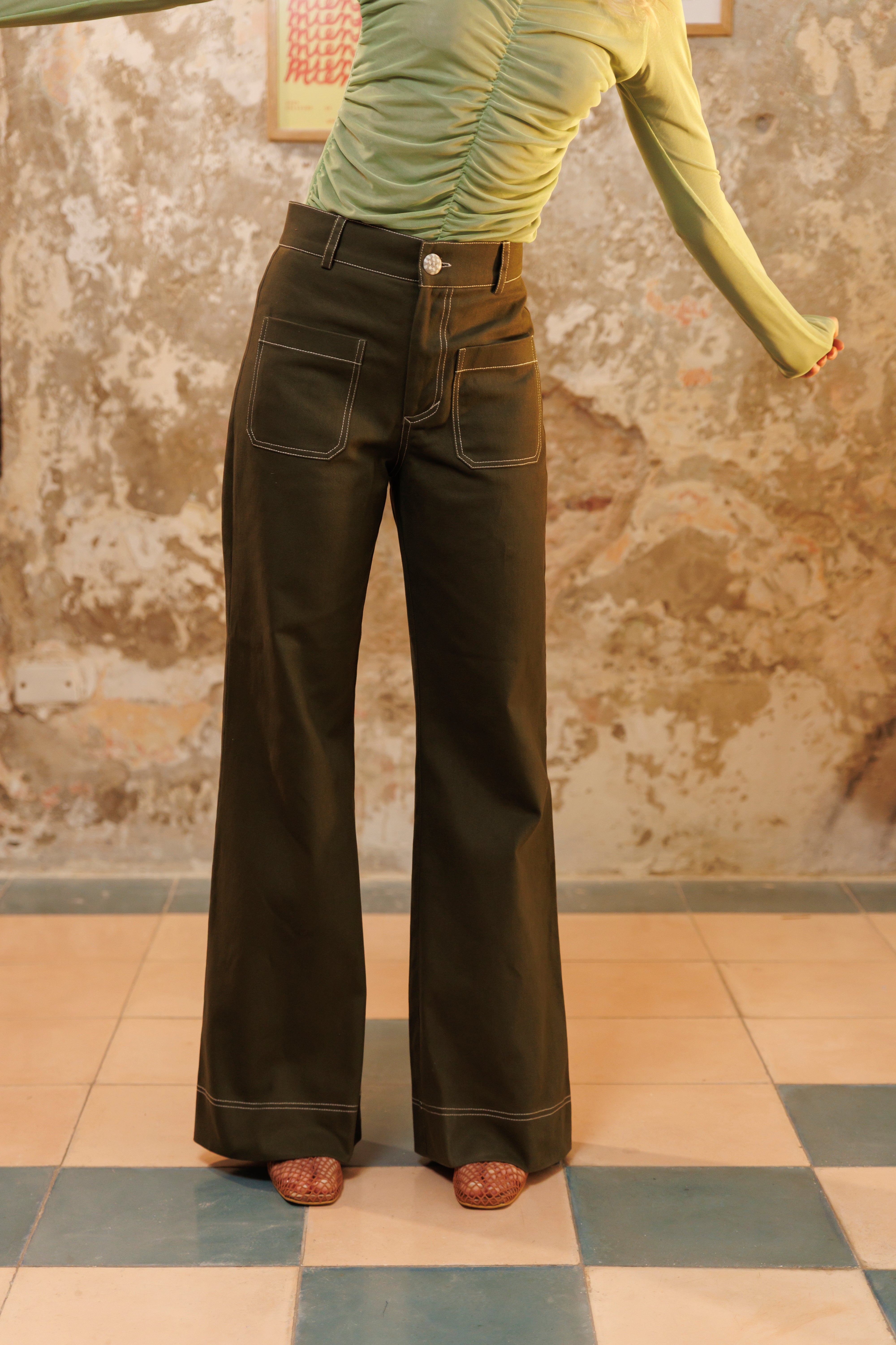 Pantalón Denim Unicolor