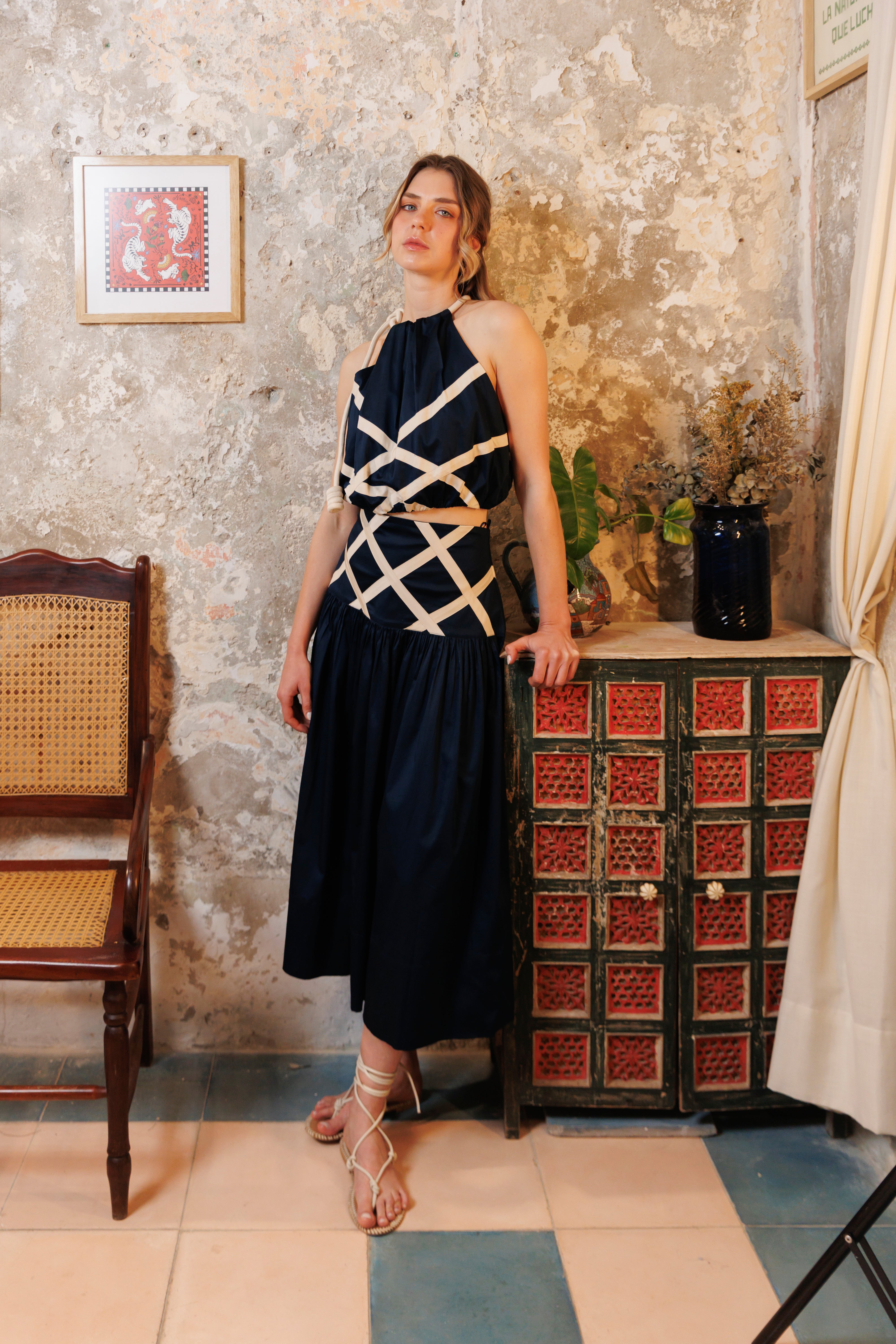 Blusa Halter Combinada