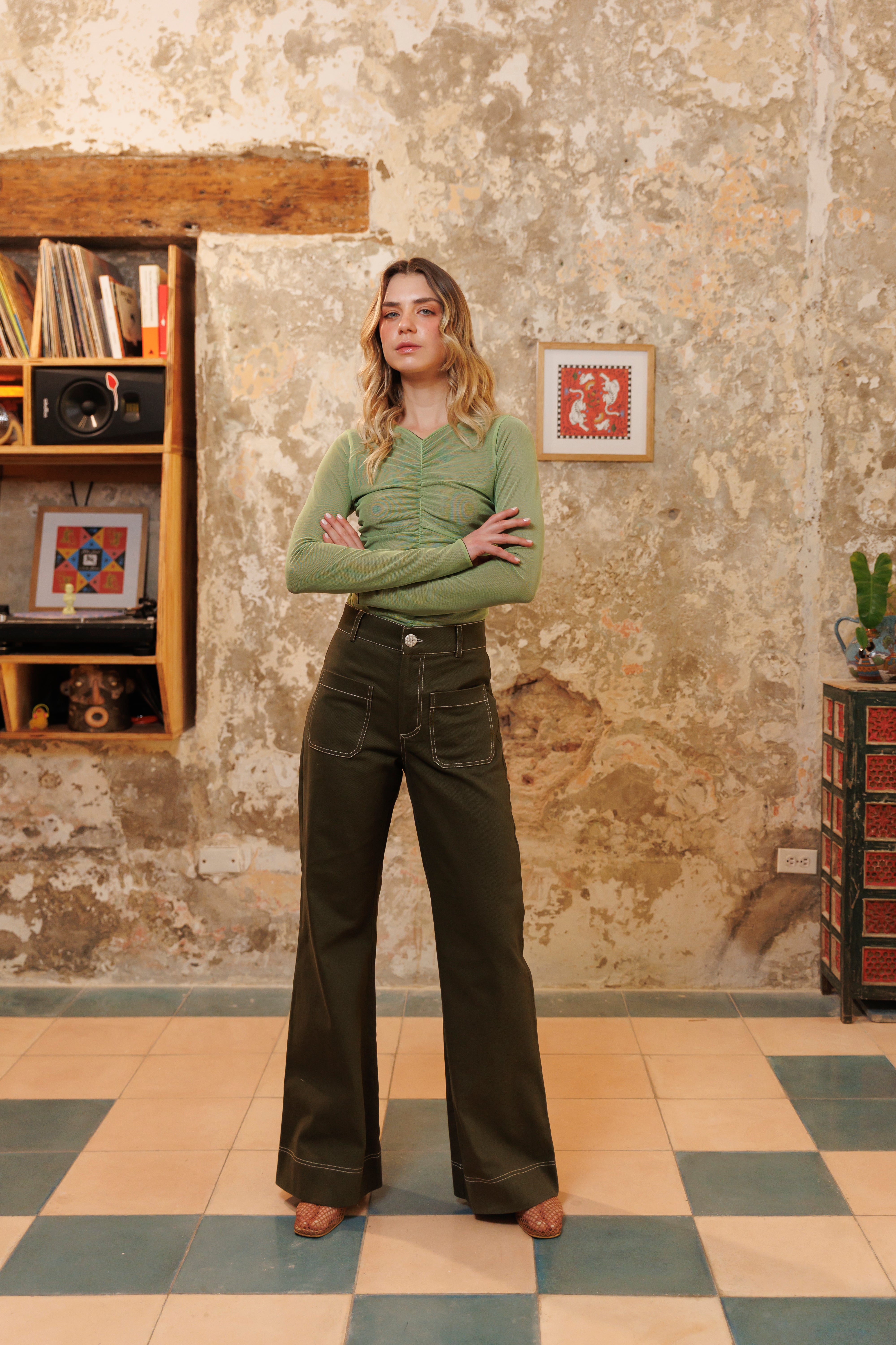 Pantalón Denim Unicolor