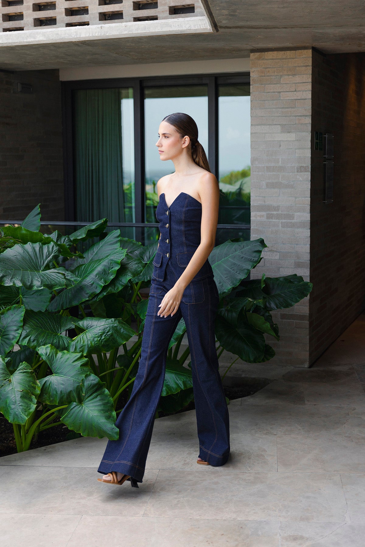 Chaleco denim strapless