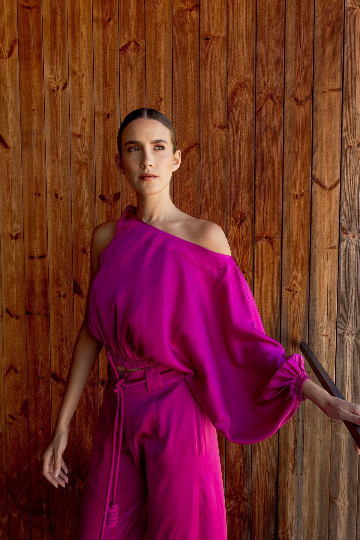 Pantalón seda unicolor