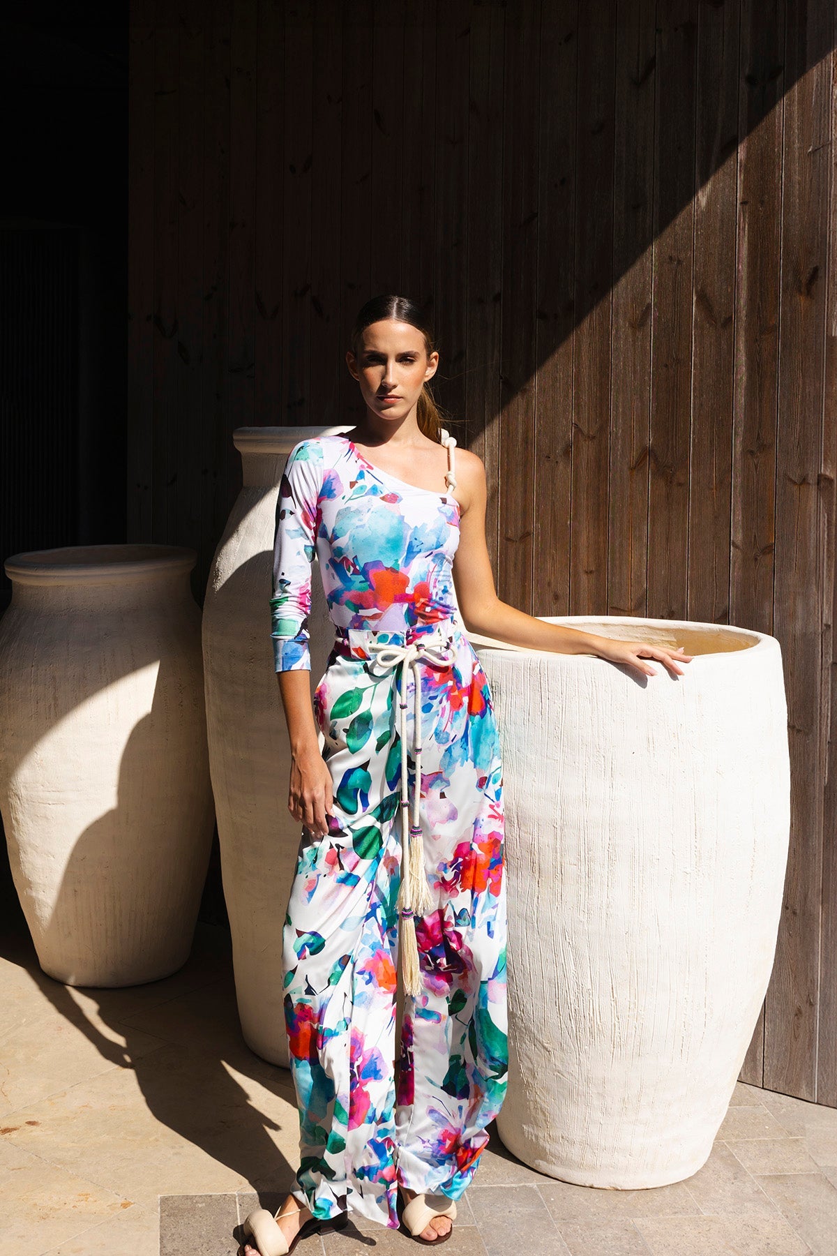 Pantalón seda estampado