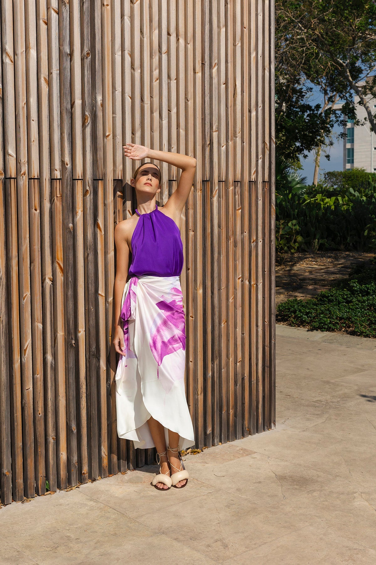 Falda Pareo seda flor XL