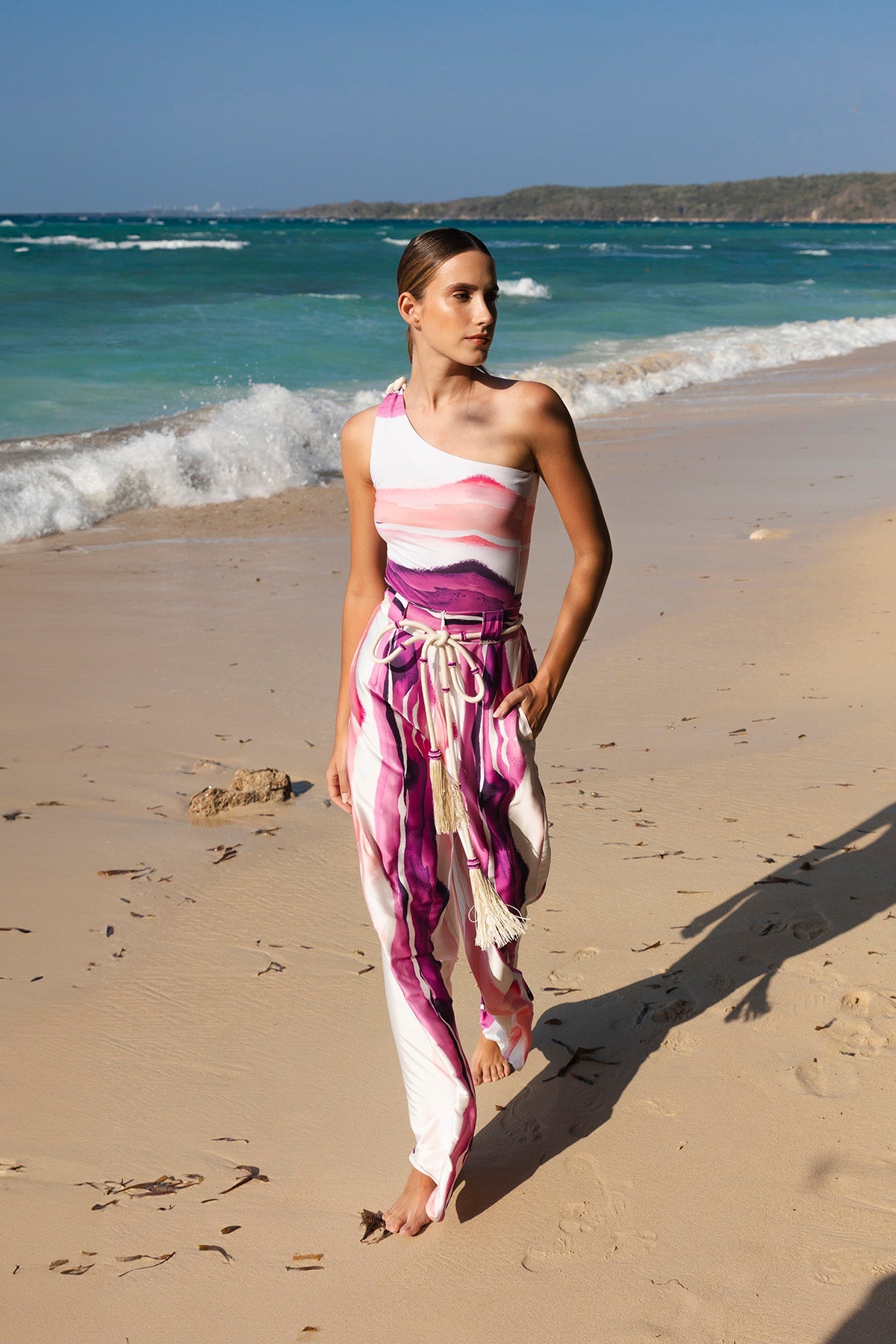 Pantalón seda estampado