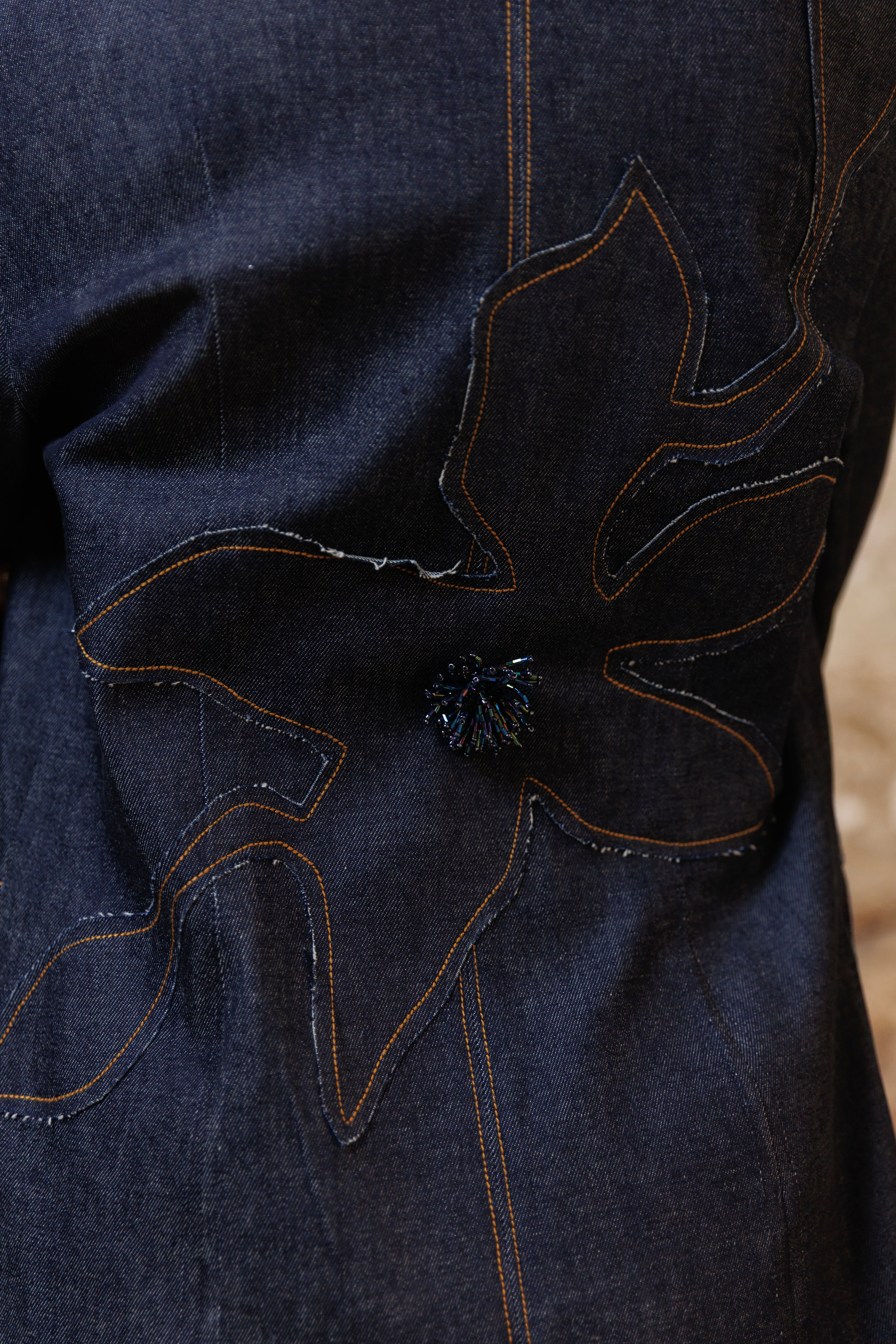 Blazer con Manga Denim Flor