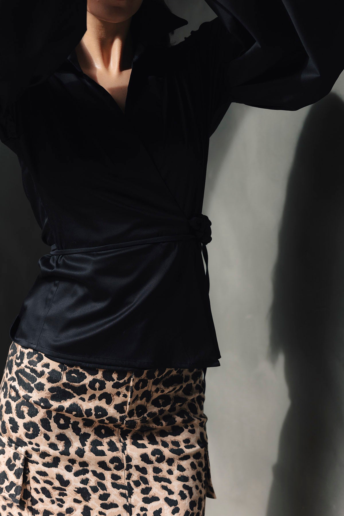 Camisa cruzada manga aglobada