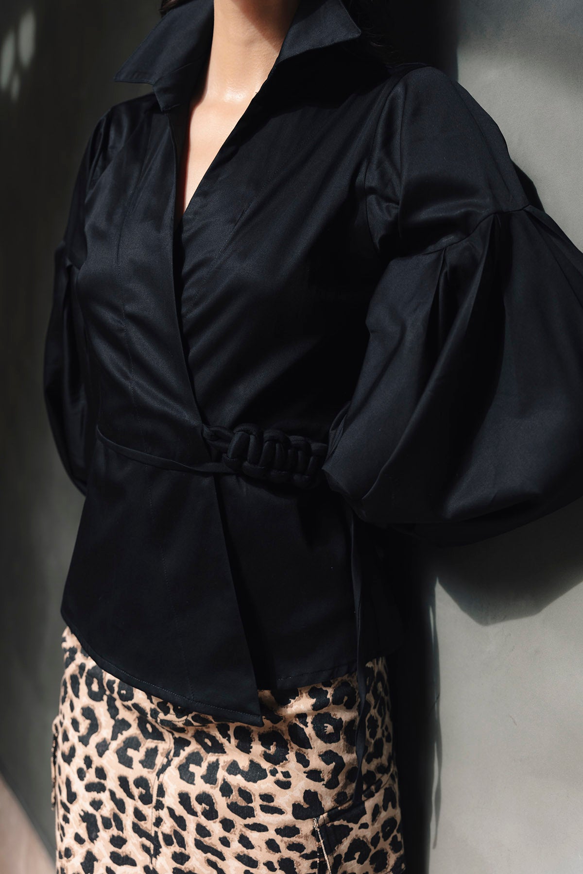 Camisa cruzada manga aglobada