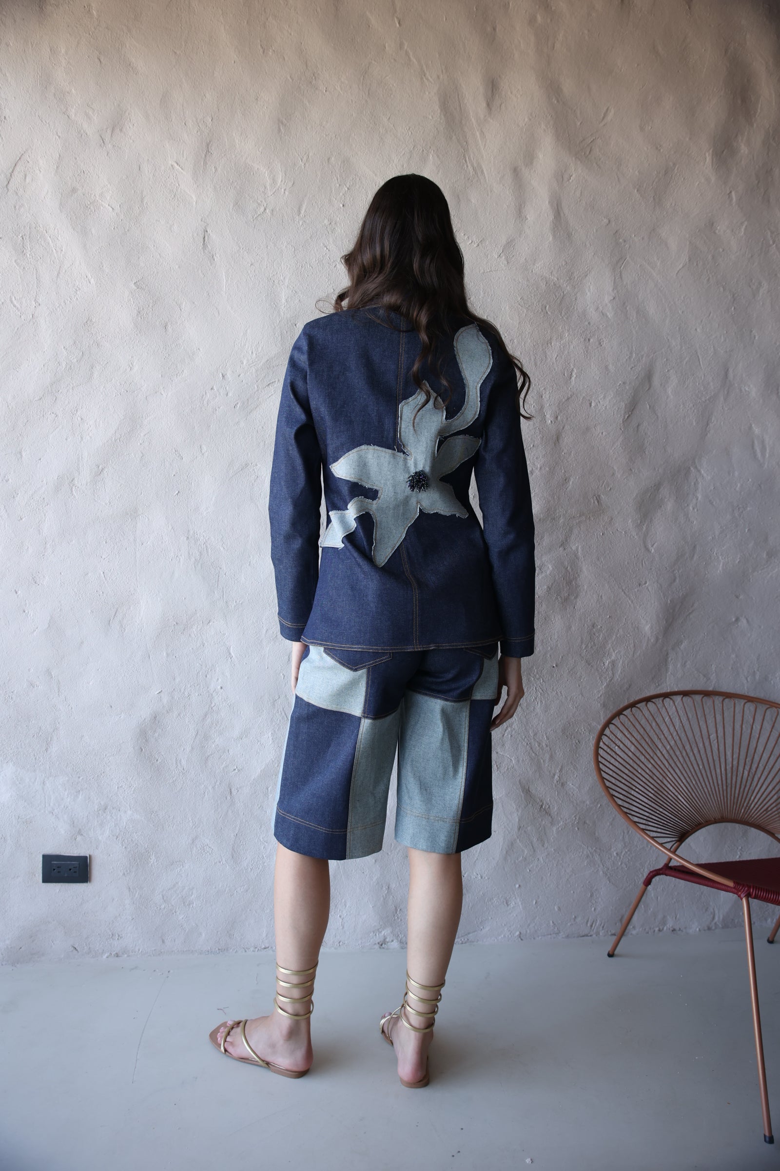 BLAZER DENIM FLOR XL