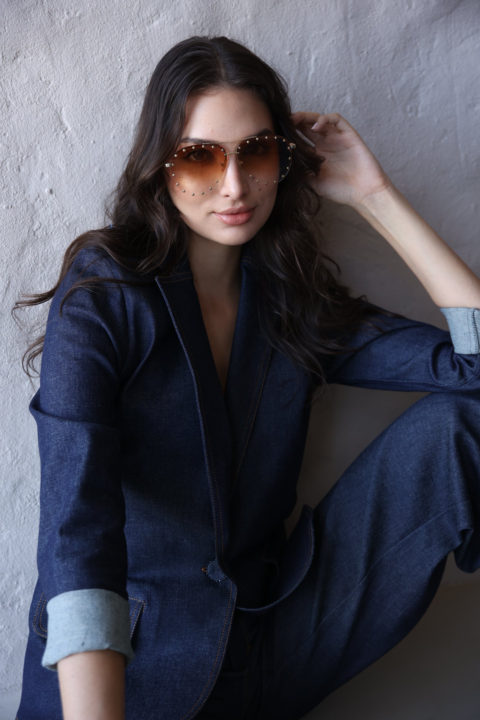 BLAZER DENIM FLOR XL