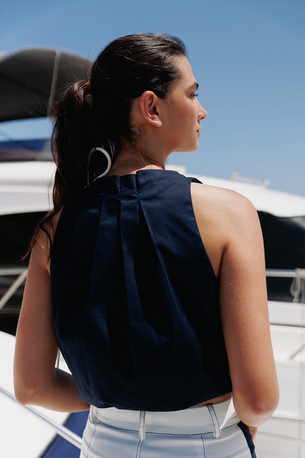 Top Halter Con Cordon Algodon