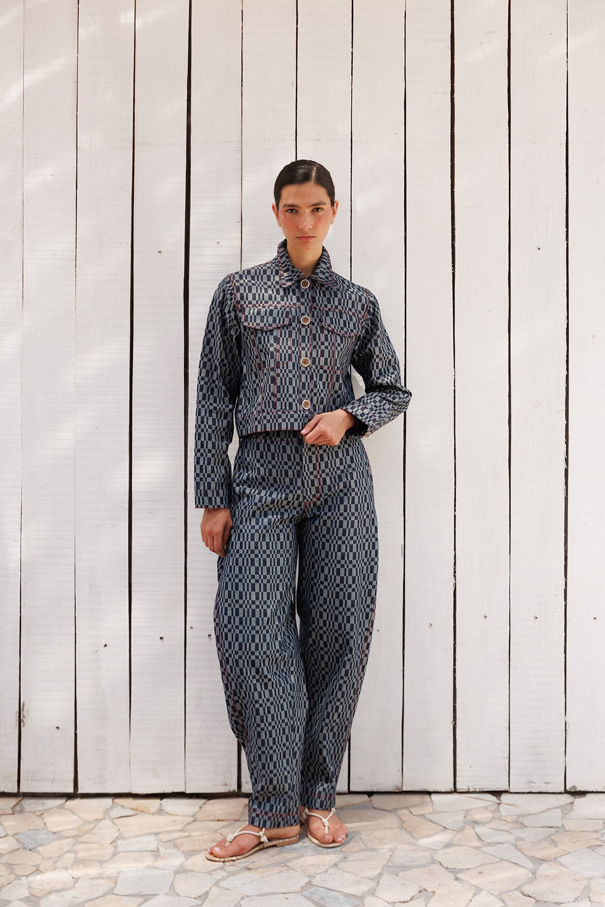 Chaqueta Denim Cuadros