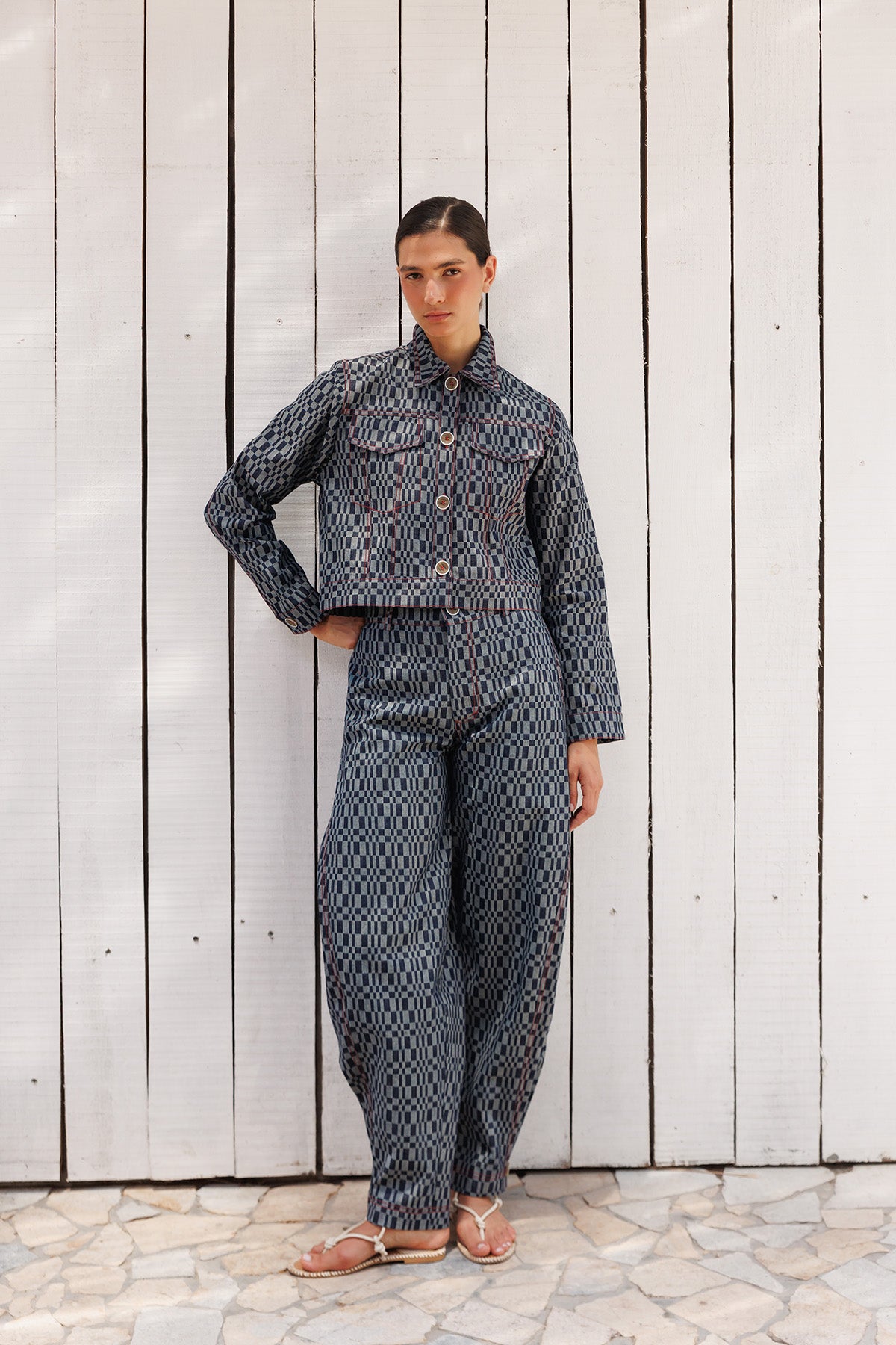 Chaqueta Denim Cuadros