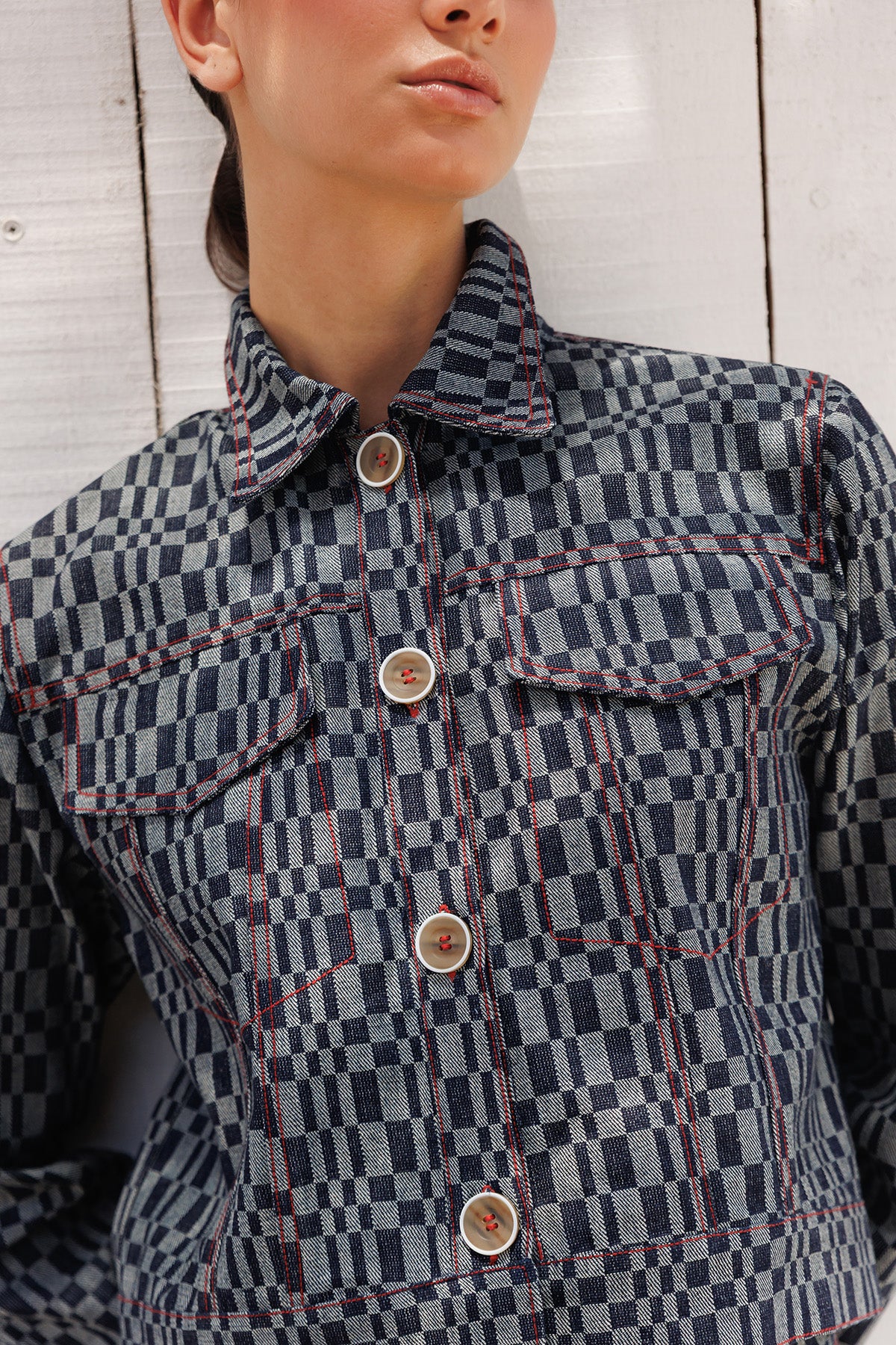 Chaqueta Denim Cuadros