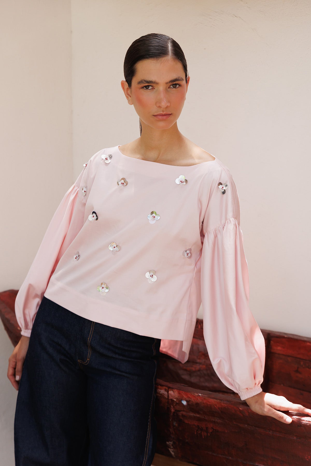 Blusa Algodon Con Recamados