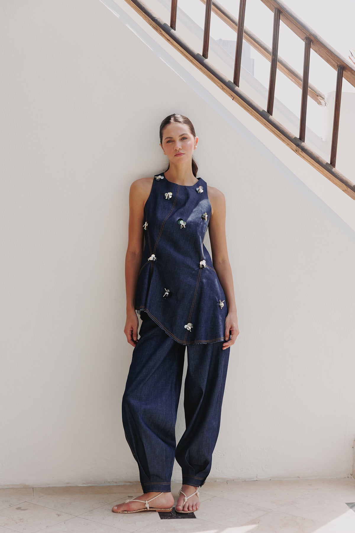 VEST DENIM CON LENTEJUELONES