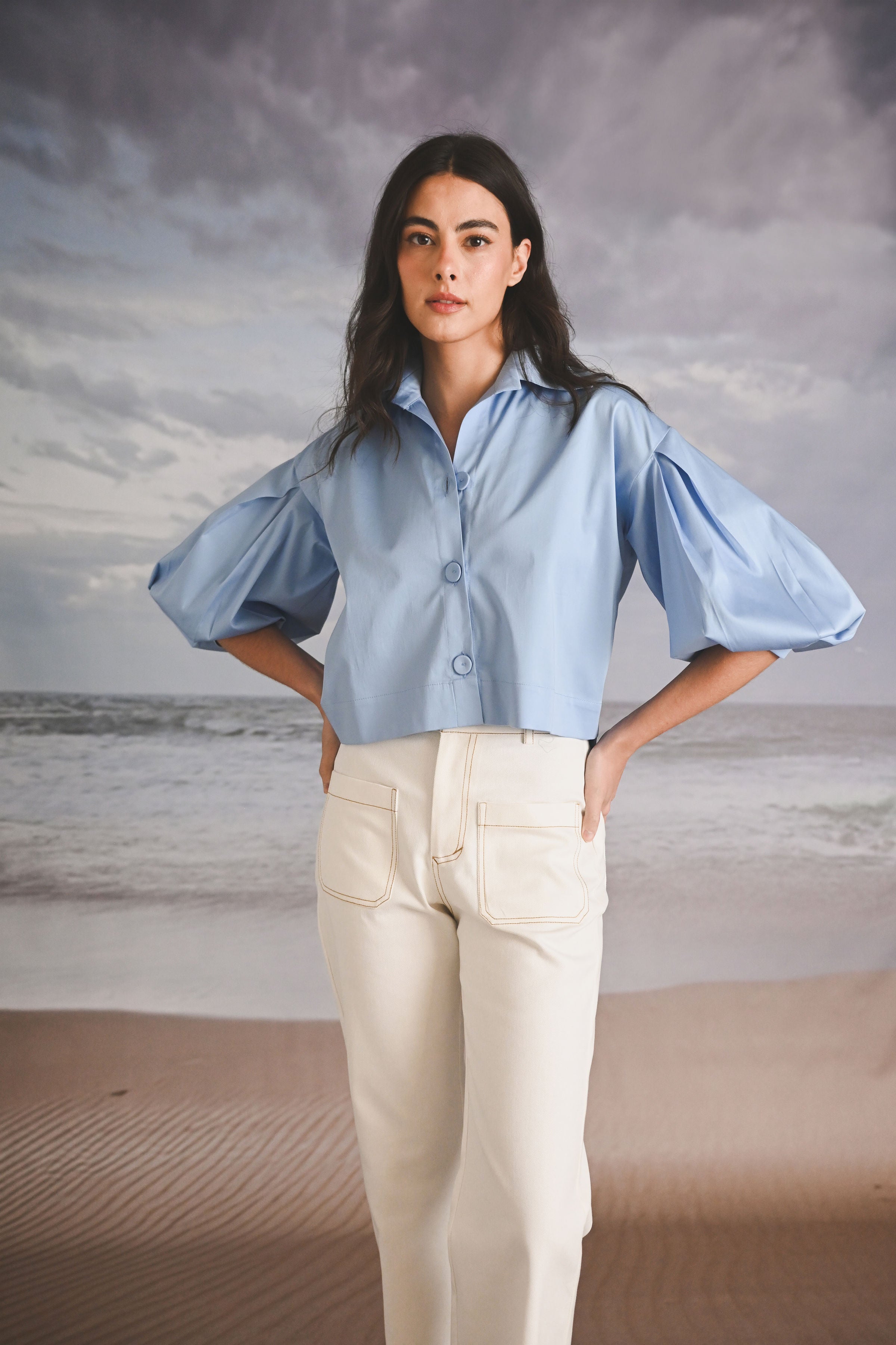 PANTALON DENIM IVORY