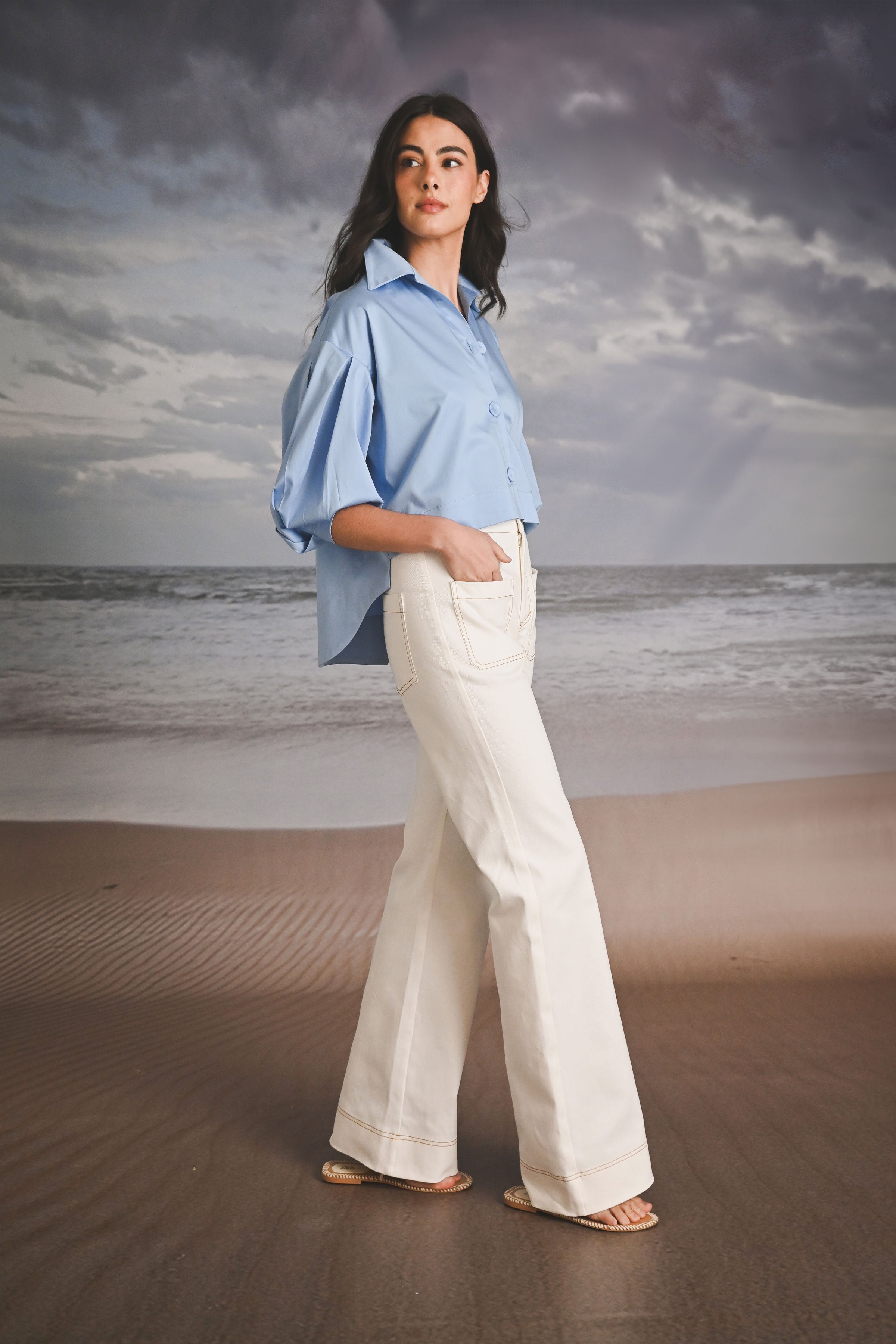 PANTALON DENIM IVORY