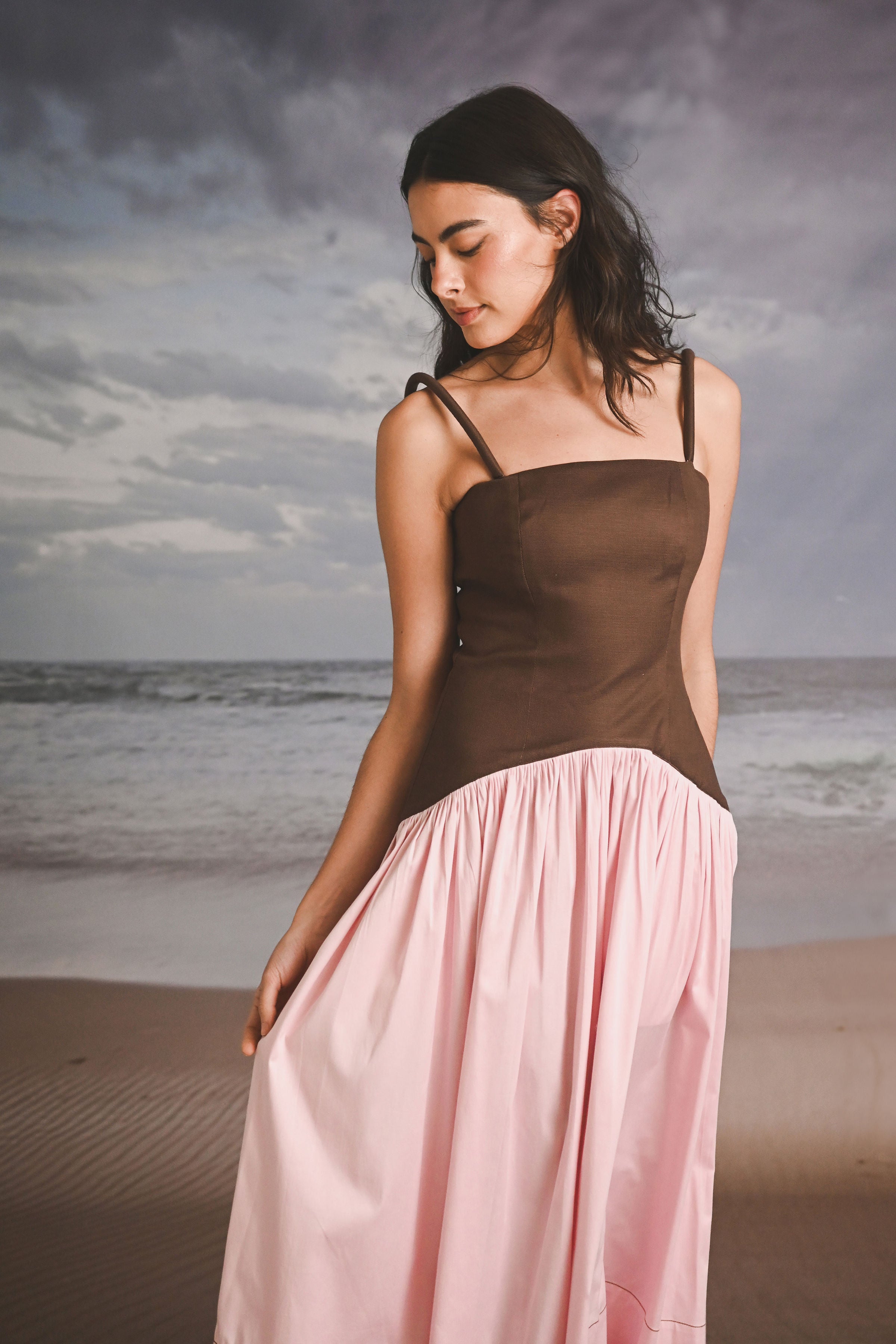 VESTIDO ALGODÓN BICOLOR