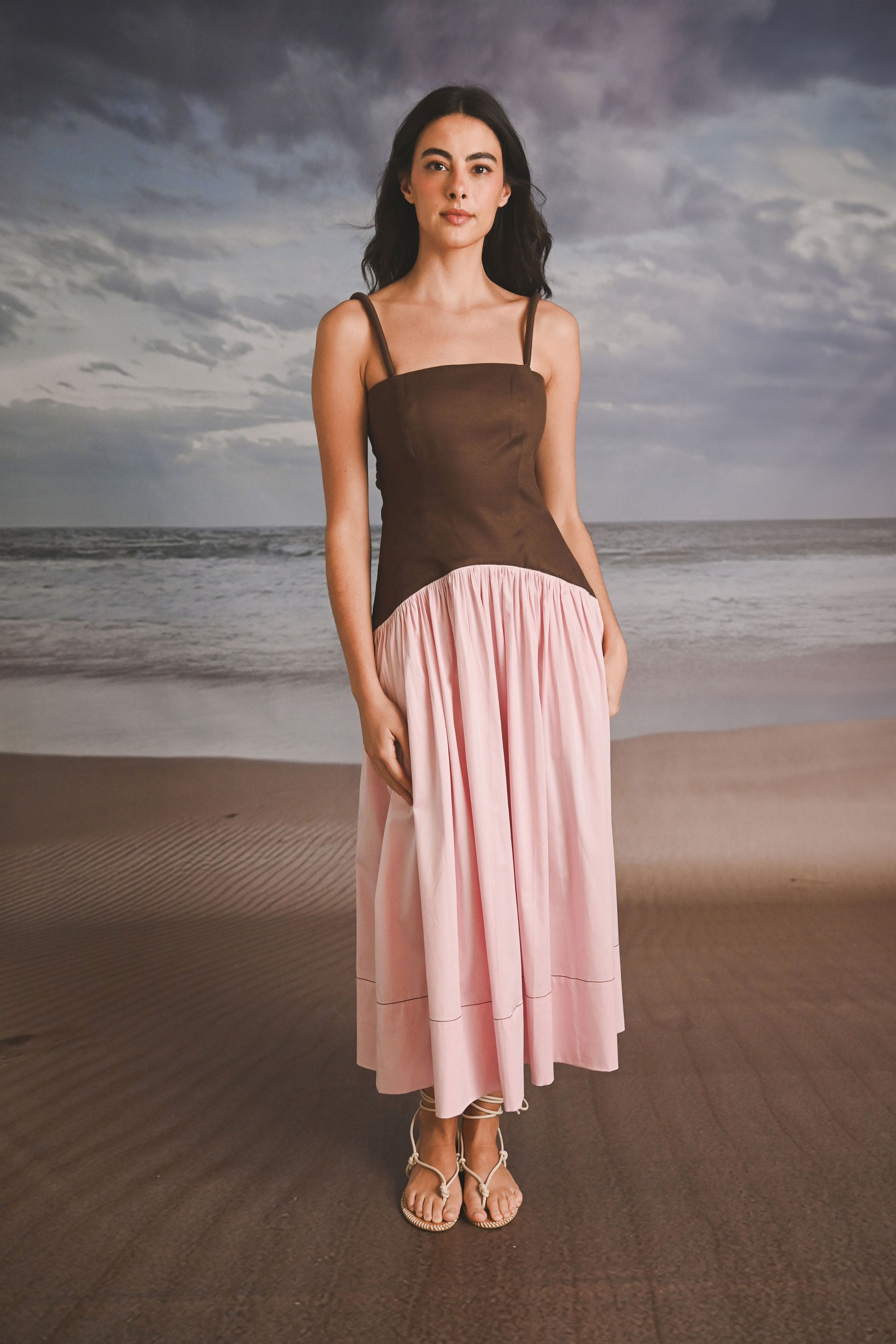 VESTIDO ALGODÓN BICOLOR