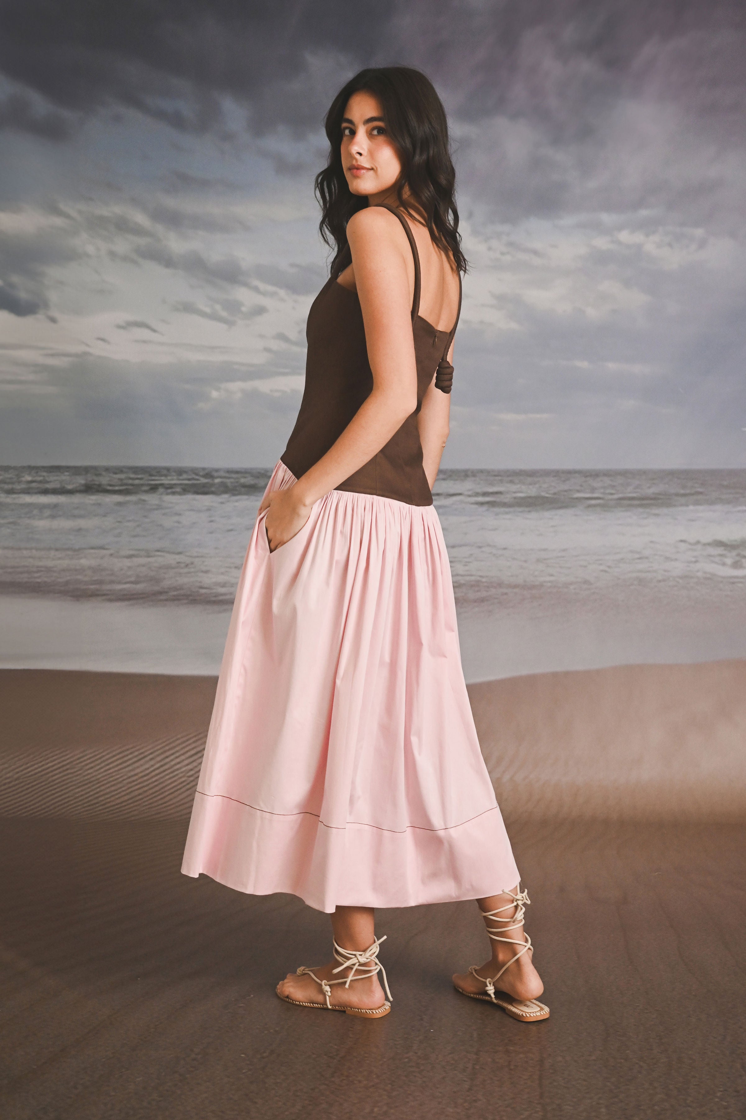 VESTIDO ALGODÓN BICOLOR