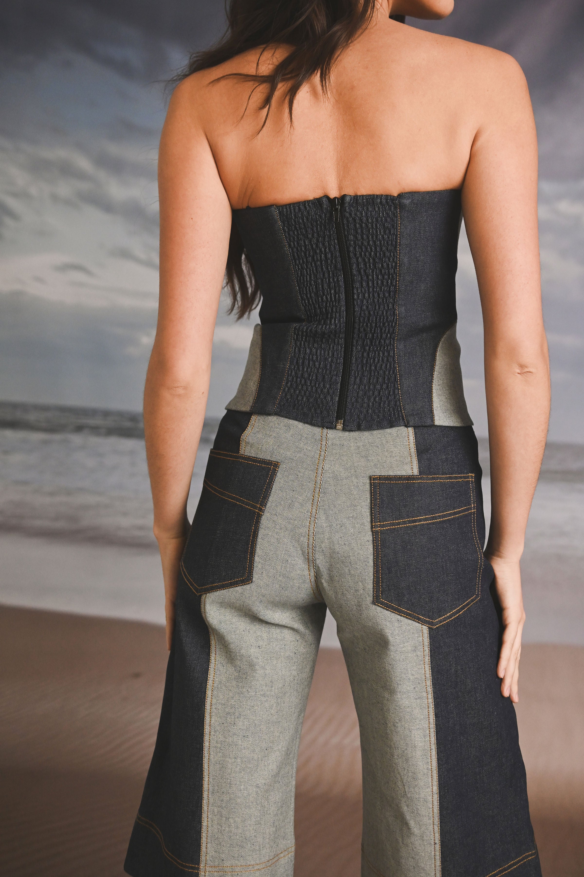 CORSET DENIM BICOLOR