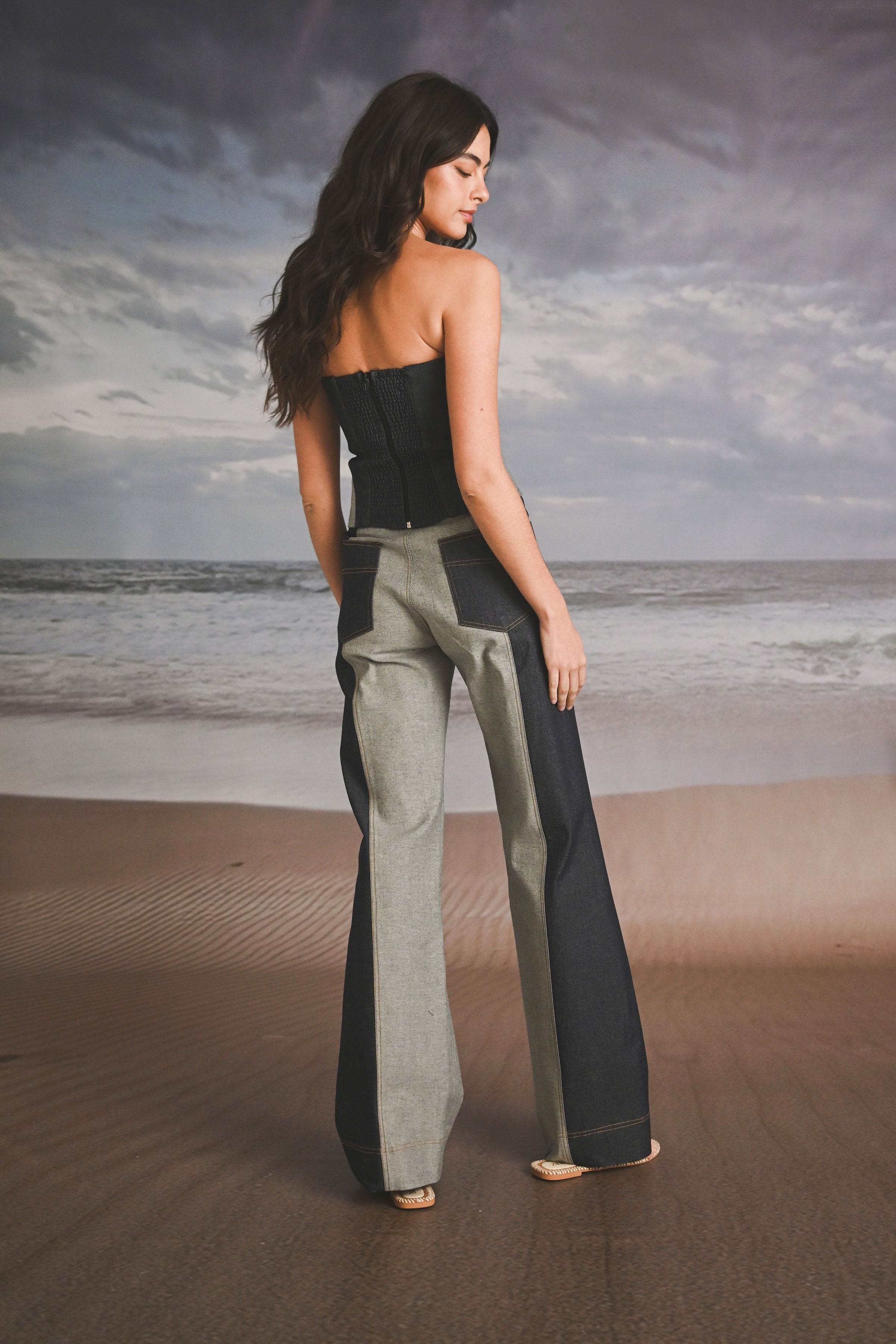 PANTALON BICOLOR DENIM INDIGO