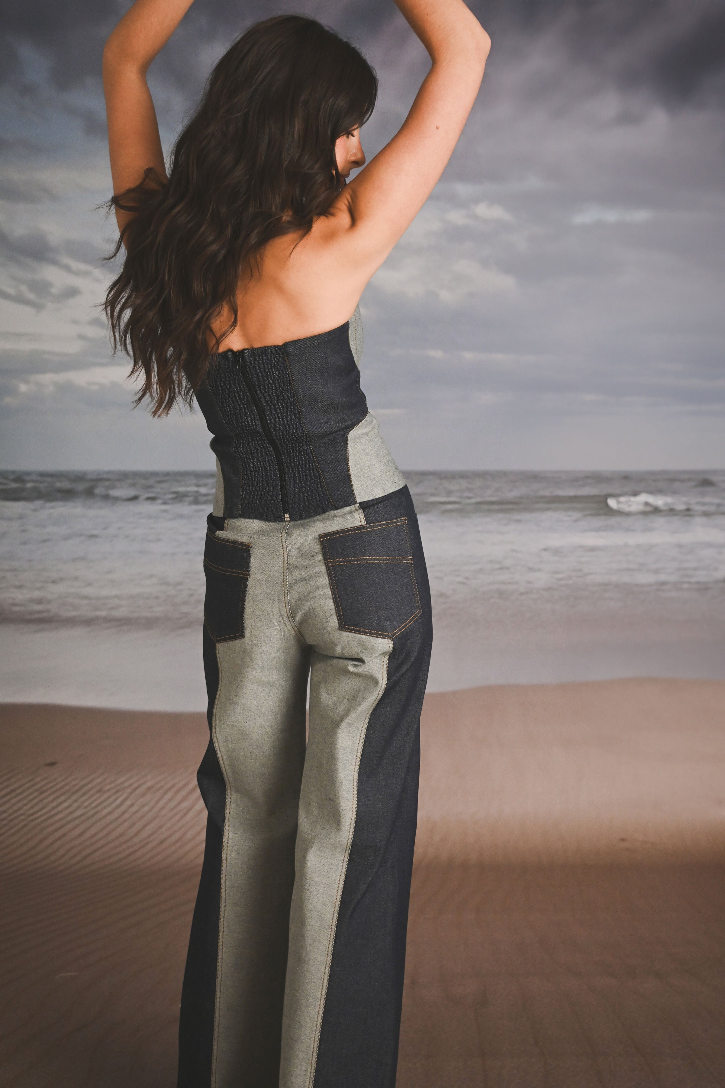 PANTALON BICOLOR DENIM INDIGO