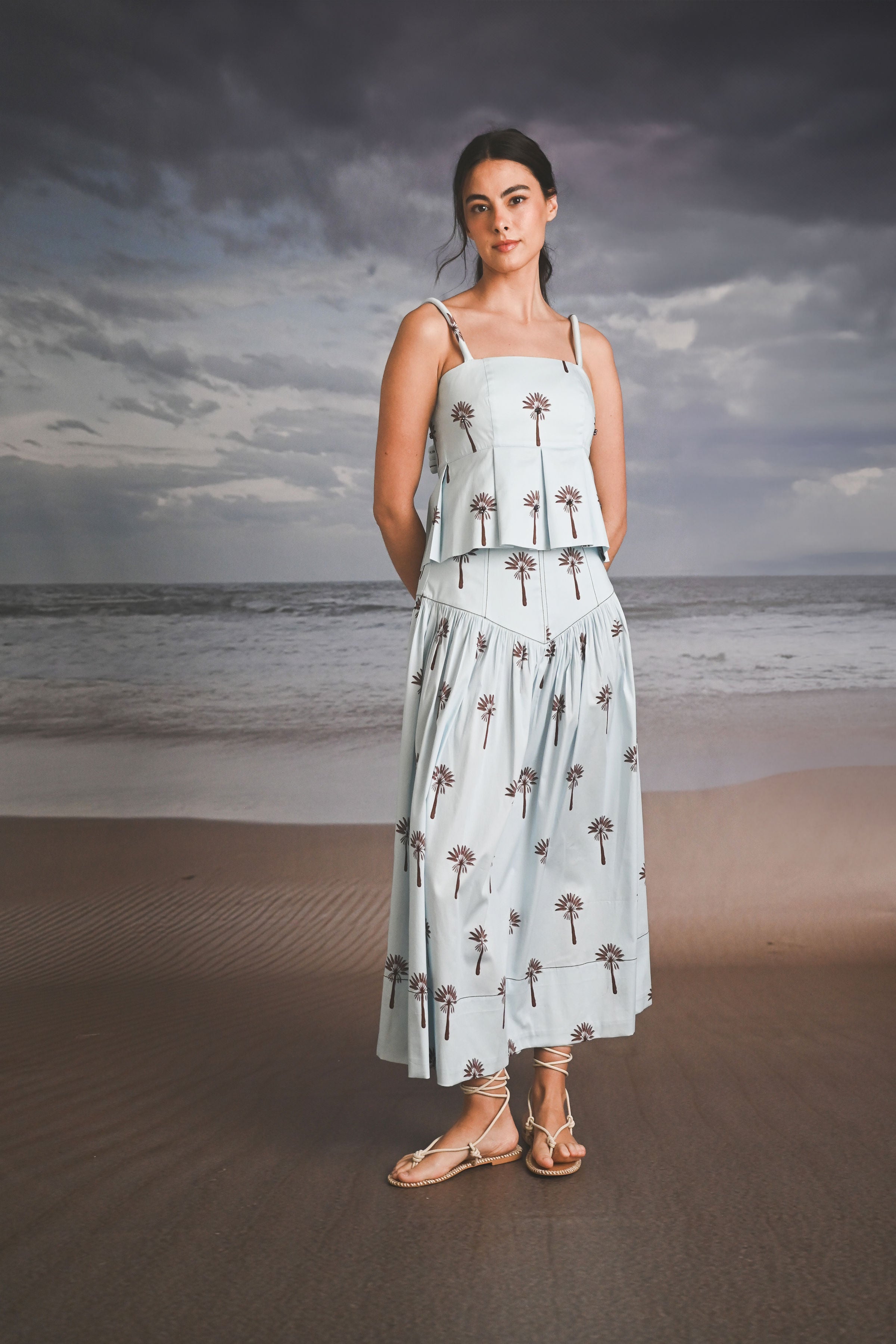 TOP PEPLUM ESTAMPADO PALMAS