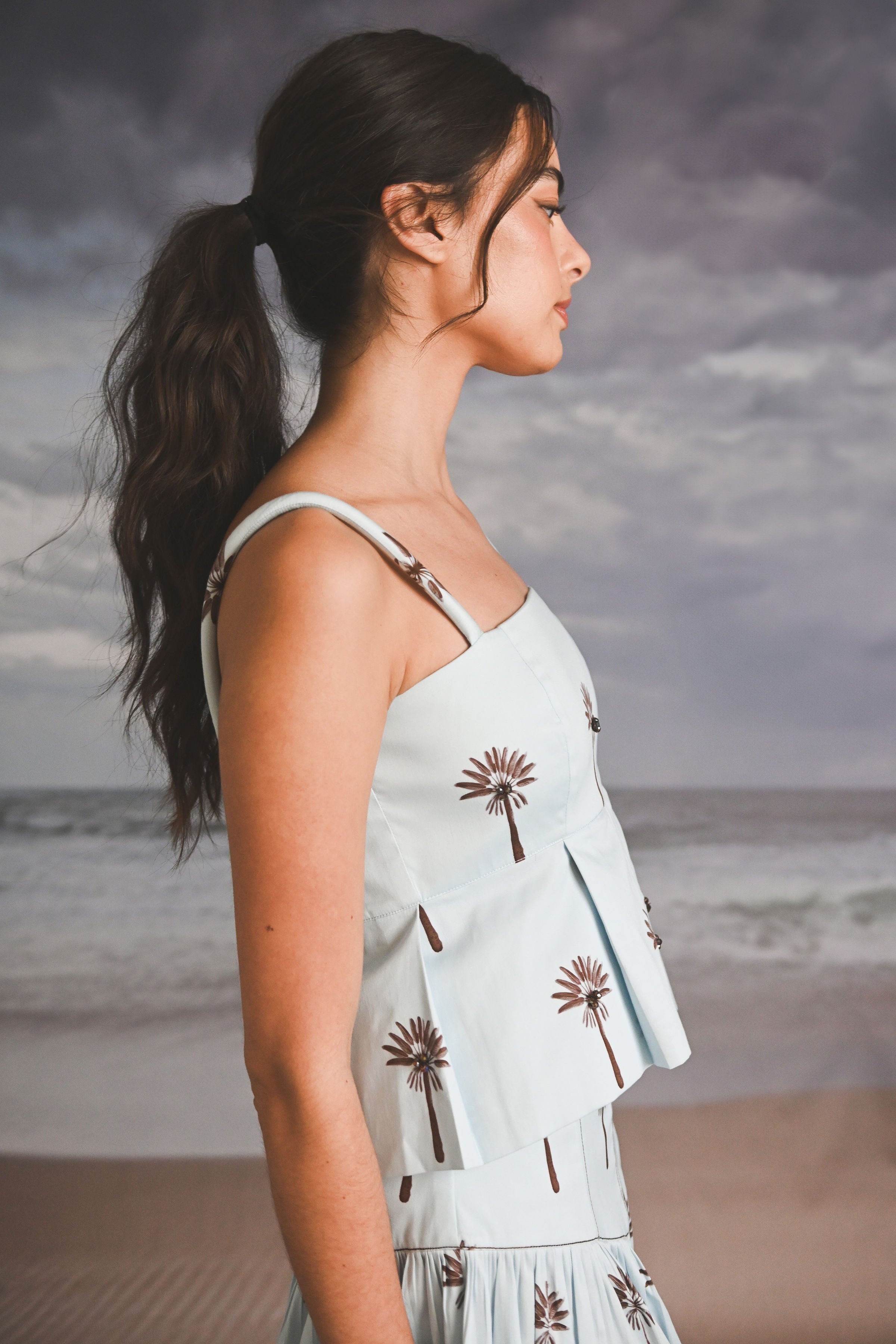 TOP PEPLUM ESTAMPADO PALMAS