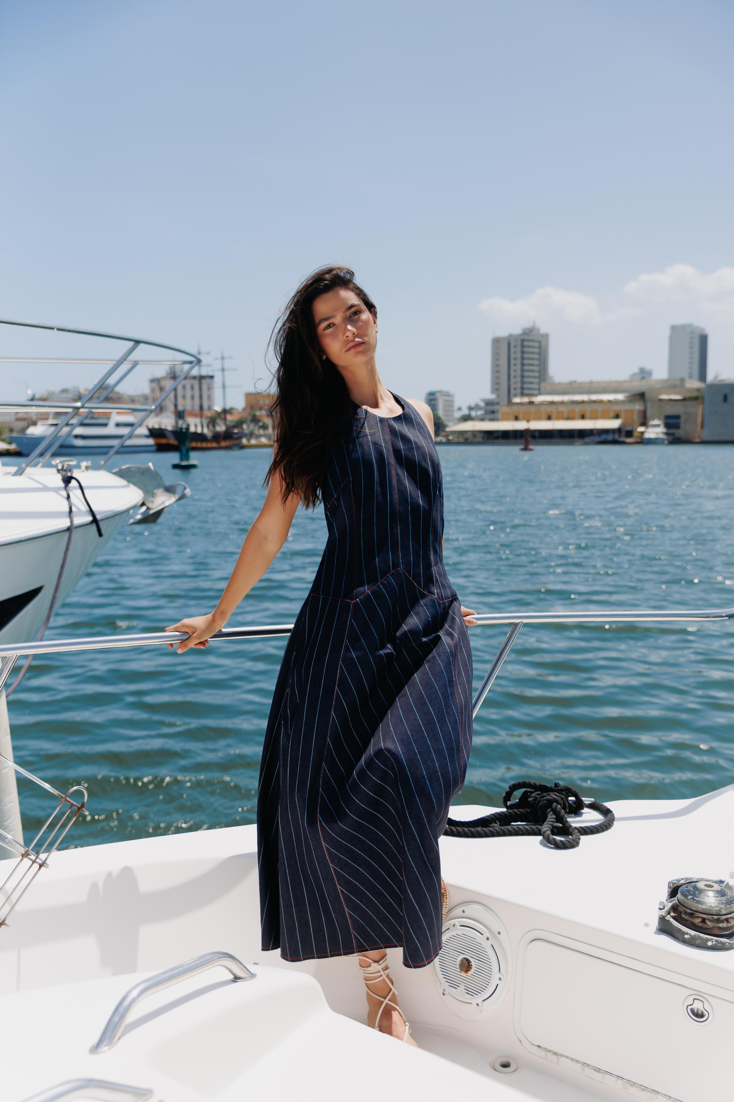 Vestido Denim Lineas