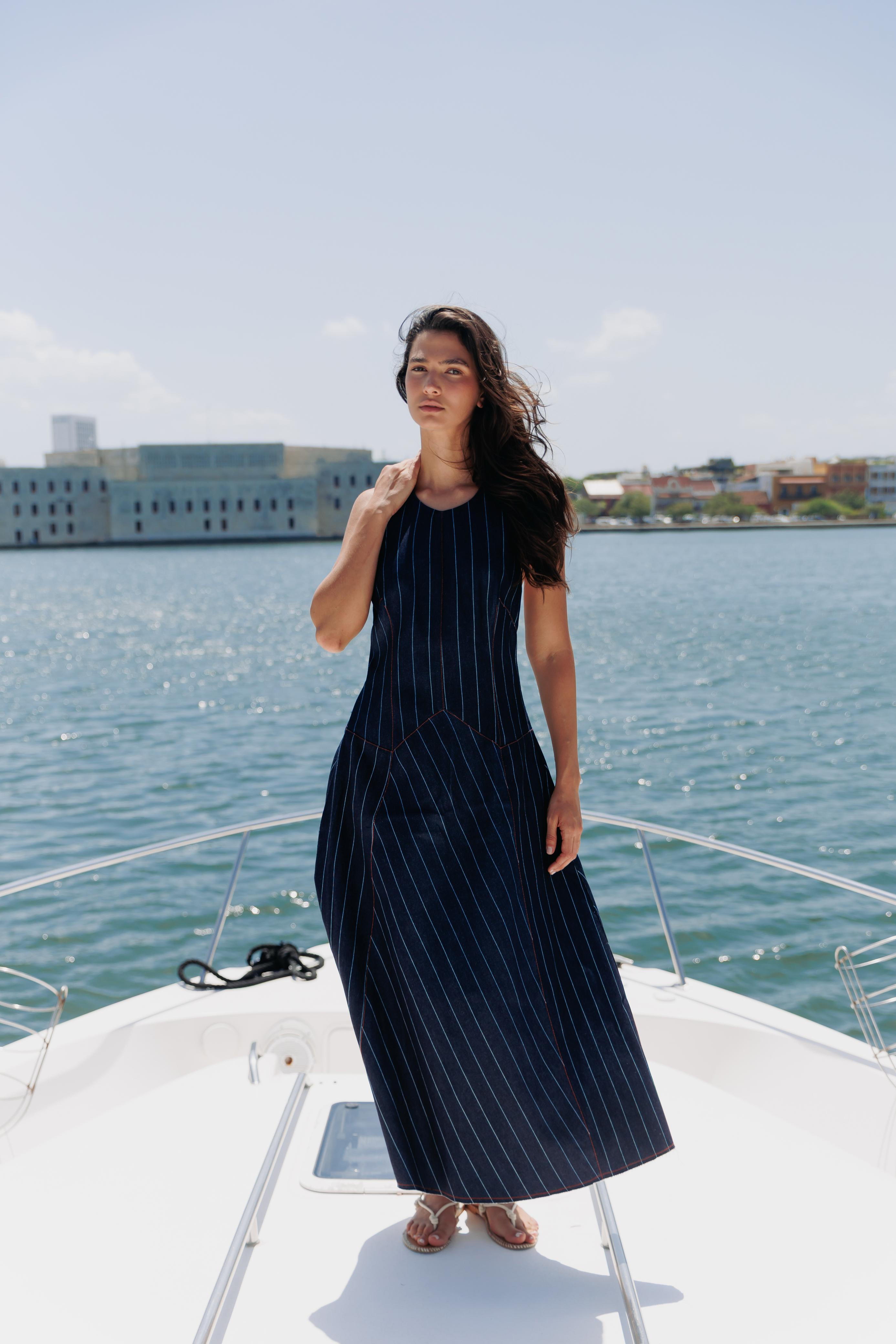 Vestido Denim Lineas